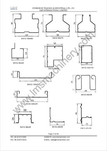LMS ROLL FORMING PROFILE DRAWING COLLECTION